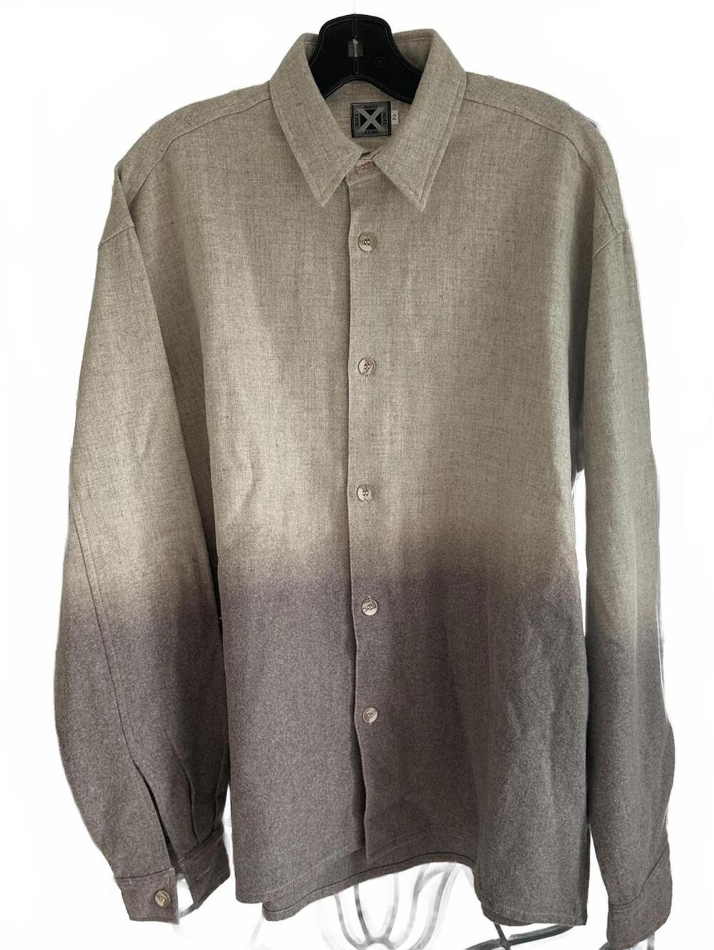 INDEX Men's Wool Blend Gradient Button-Up Shirt - Size 2 (Small) EUC